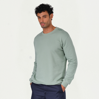 Qsimple Men's Organic Cotton Crew Neck Sweatshirt