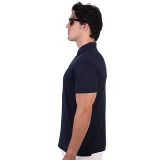 Qsimple Dark Navy Blue Modal T-shirt til mænd med rund hals