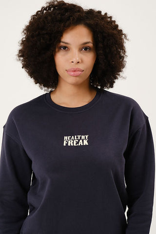 Qsimple  Healthy Freak Antrasit Sweatshirt %100 Organic Cotton