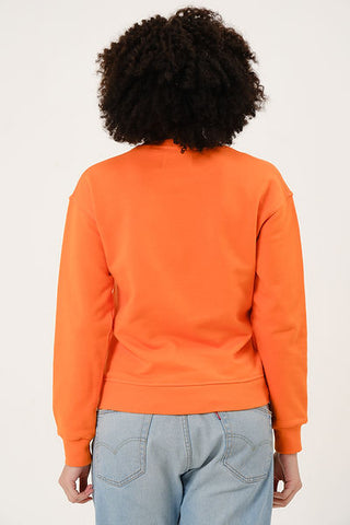 Qsimple Healthy Freak Orange Sweatshirt 100 % økologisk bomuld