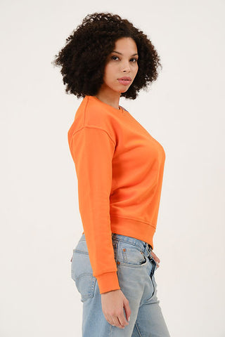 Qsimple Healthy Freak Orange Sweatshirt 100% Organic Cotton