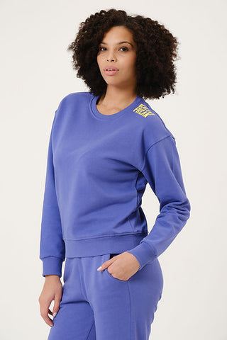 Qsimple  Healthy Freak Purple Sweatshirt %100 Organic Cotton