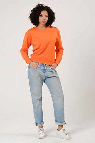 Qsimple Healthy Freak Orange Sweatshirt 100% Organic Cotton