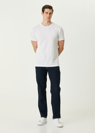 Qsimple White Crew Neck Modal Men's T-Shirt