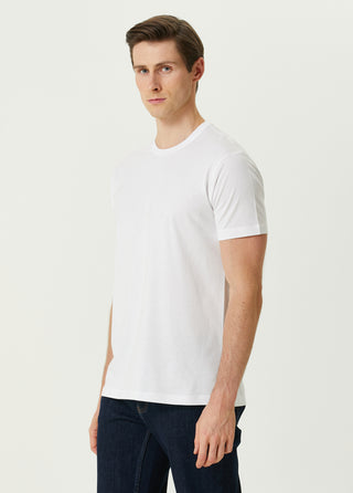 Qsimple White Crew Neck Modal Men's T-Shirt