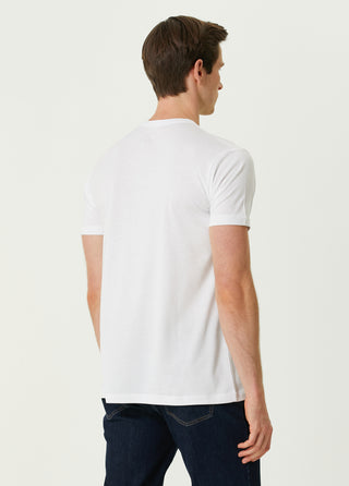 Qsimple White Crew Neck Modal Men's T-Shirt