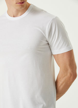 Qsimple White Crew Neck Modal Men's T-Shirt