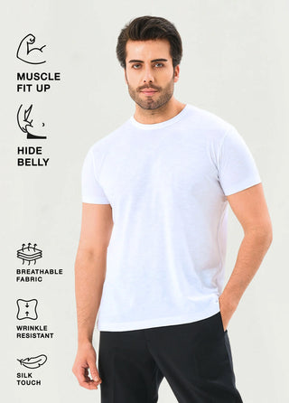 Qsimple Flared Modal Crew Neck Men's T-shirt